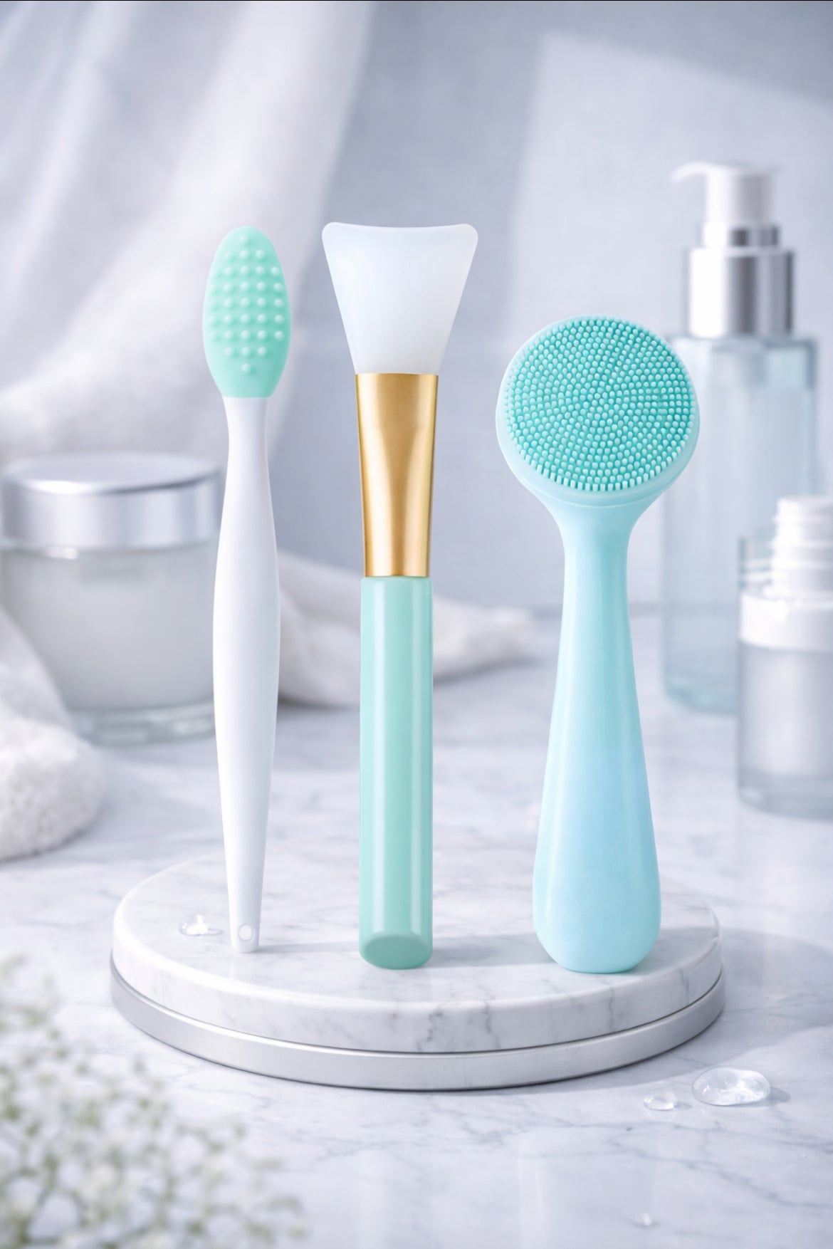 Silicone Facial Cleansing Brushes Set - Makeup Remover, Blackhead Removal