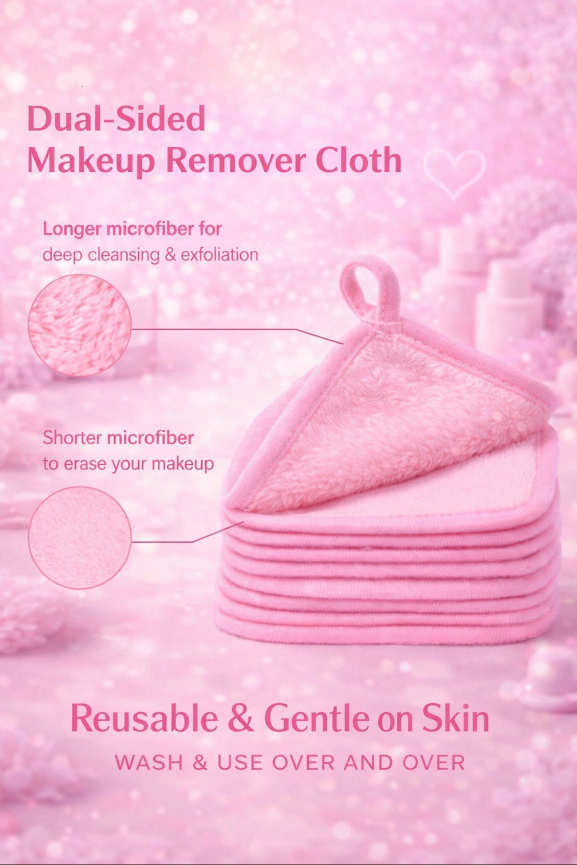 Soft Makeup Remover Cloths - 5pcs