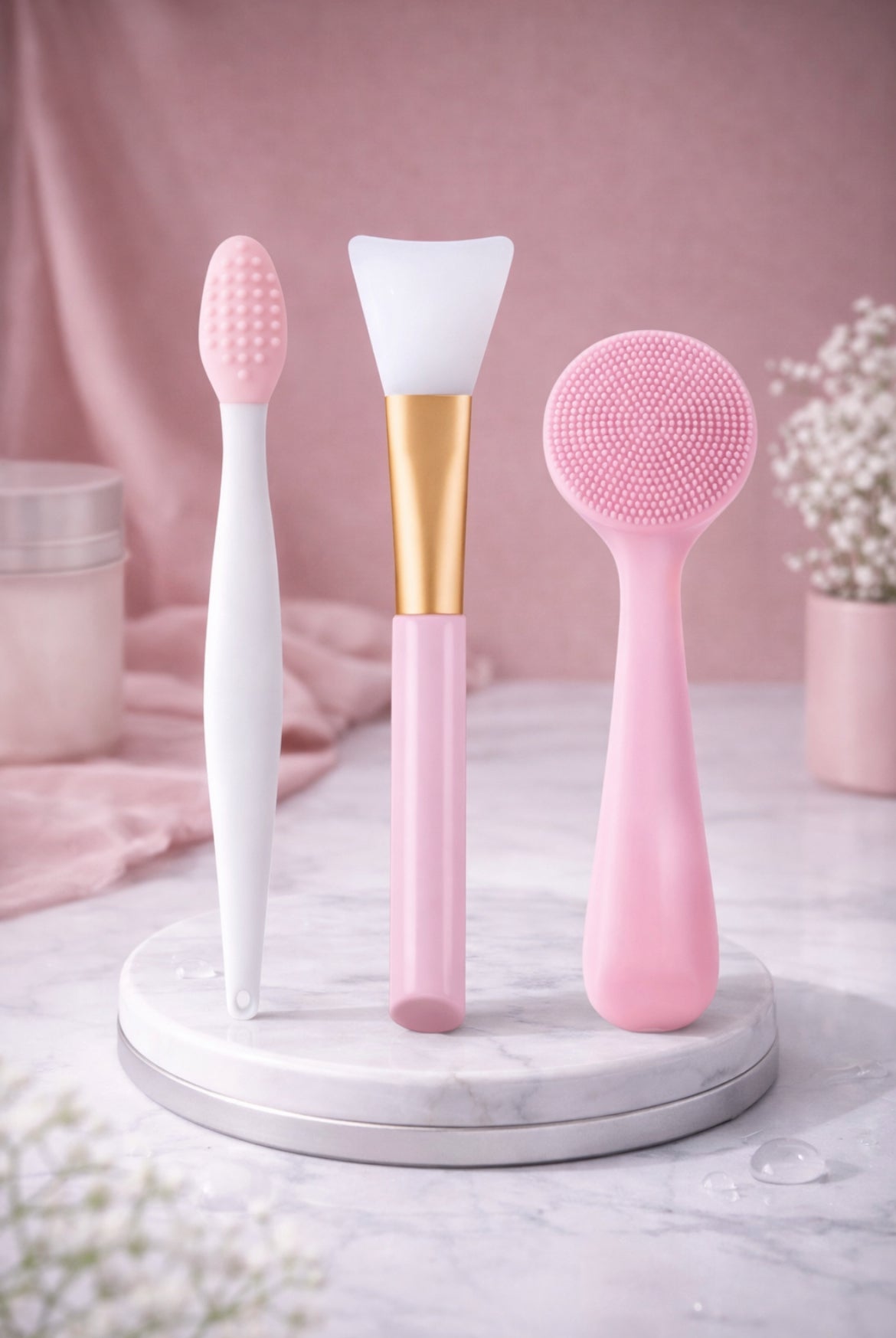 Silicone Facial Cleansing Brushes Set - Makeup Remover, Blackhead Removal