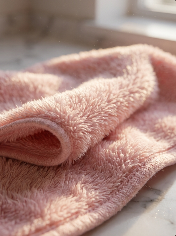 Aurevia Bliss soft makeup remover cloths, 5-piece set, showing gentle fabric texture for effective facial cleansing.