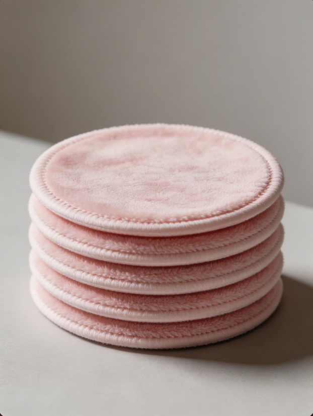A set of 12 reusable bamboo cotton rounds from Aurevia Bliss, arranged in a natural, eco-friendly starter kit for facial cleansing.